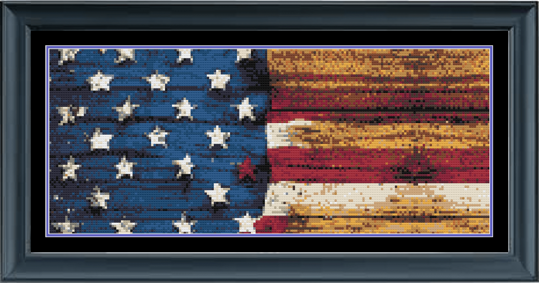 Stitching Jules Design Cross Stitch Pattern Wooden American Flag Counted Cross Stitch Pattern | Instant Download PDF